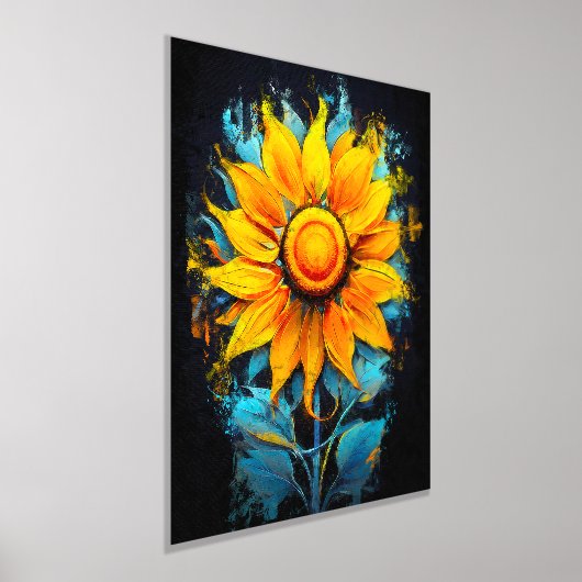 Die blühende Sonnenblumenexplosion - Abstrakte Blu Foliendrucke (Ablage )