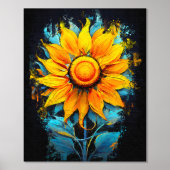 Die blühende Sonnenblumenexplosion - Abstrakte Blu Foliendrucke (Vorderseite)