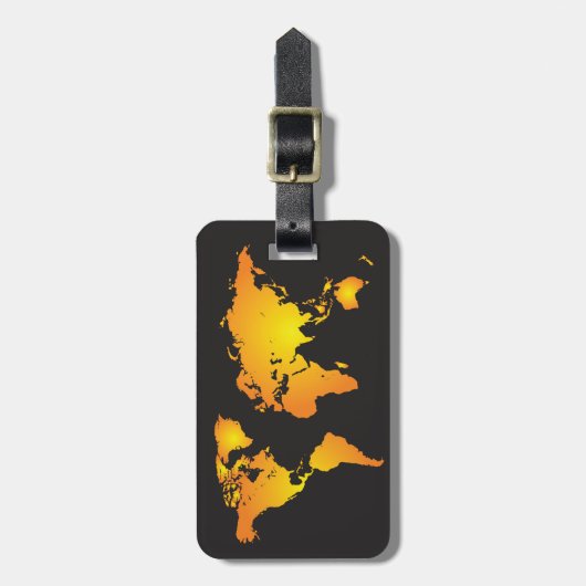Die blühende Weltkarte in orange und gelb Gepäckanhänger (Vorderseite vertikal)