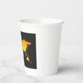 Die blühende Weltkarte in orange und gelb Pappbecher (Links)