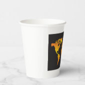 Die blühende Weltkarte in orange und gelb Pappbecher (Rechts)