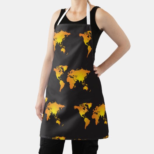 Die blühende Weltkarte in orange und gelb Schürze (InSitu)