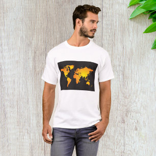 Die blühende Weltkarte in orange und gelb T-Shirt