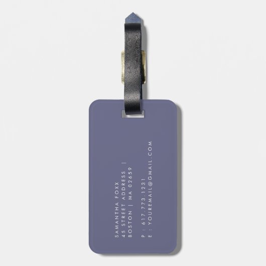 Die Blume "Abenteuer starten" Lila gelassen Gepäckanhänger (Rückseite vertikal)