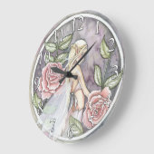 Die Blume der eingefangenen Rose Große Wanduhr (Winkel)