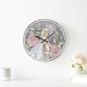 Die Blume der eingefangenen Rose Große Wanduhr (Zuhause)