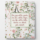 Die Blume der japanischen Kirsche blühen einen Mom Fotoplatte (Vorderseite)