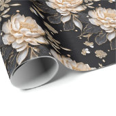 Die Blume der Peony Blues ist elegant und luxuriös Geschenkpapier (Rolleneckpunkt)