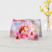 Die Blume der rosa Sakura im Frühjahr Karte (Gelbe Blume)