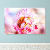 Die Blume der rosa Sakura im Frühjahr Leinwanddruck (Insitu (Holzboden))