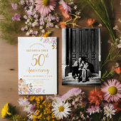 Die Blume der Wasserfarbe des 50. Fotos Einladung