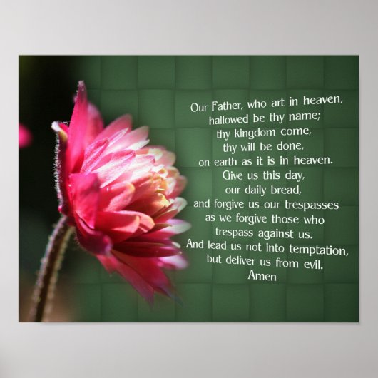 Die Blume des Gebet unseres Vaters Religiös Poster (Vorne)