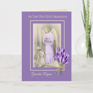 Die Blume des Girl Angel Lavender Karte