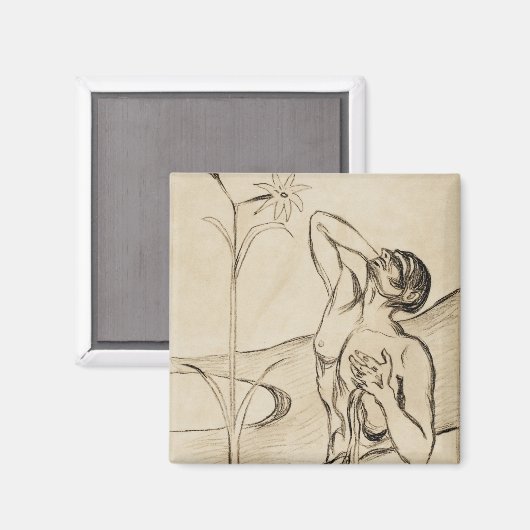 Die Blume des Schmerzes (1898) von Edvard Munch Magnet (Vorderseite/Rückseite)