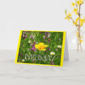 Die Blume im Sommer sind pleite. Grußkarte zum Geb Karte (Gelbe Blume)