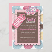 Die Blume ist farbig und mit einer Babydusche ausg Einladung (Vorne/Hinten)