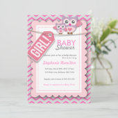 Die Blume ist farbig und mit einer Babydusche ausg Einladung (Stehend Vorderseite)