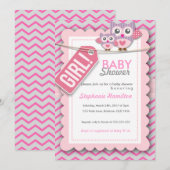 Die Blume ist farbig und mit einer Babydusche ausg Einladung (Vorne/Hinten)