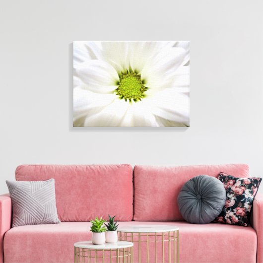Die Blume ist ganz weiß. Blumenkunst zum Foto von Leinwanddruck (Insitu (Wohnzimmer))