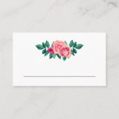 Die Blume ist in Aquarellrosa gehalten. Blütenhoch Platzkarte (Vorderseite)