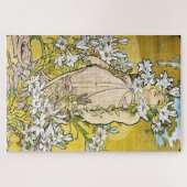 Die Blume - Lilie: Ein Jugendstil von Mucha Puzzle (Horizontal)