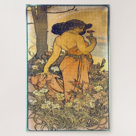 Die Blume - Nobelpreis: Jugendstil von Mucha Ed.2 Puzzle (Vertikal)