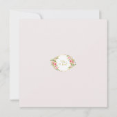 Die Blume Rosa und Gold ist ein Thema für Mädchen. Einladung (Rückseite)