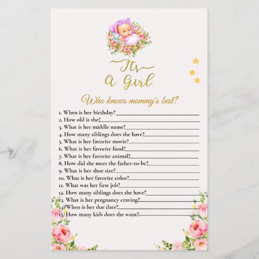 Die Blume Rosa und Gold ist ein Thema für Mädchen. Flyer (Vorne)