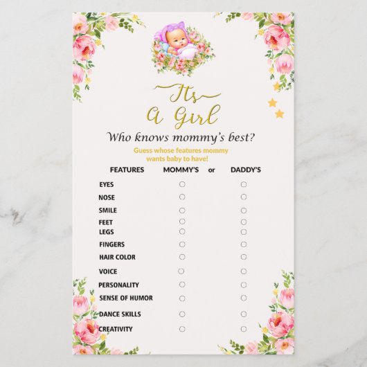 Die Blume Rosa und Gold ist ein Thema für Mädchen. Flyer (Vorne)