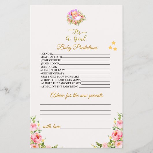 Die Blume Rosa und Gold ist ein Thema für Mädchen. Flyer (Vorne)