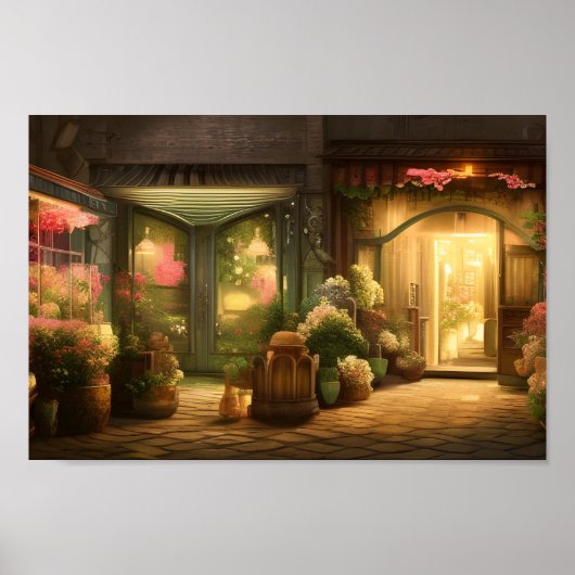 Die Blume Shop Digitale Kunst Poster (Vorne)