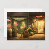 Die Blume Shop Digitale Kunst Postkarte (Vorne/Hinten)