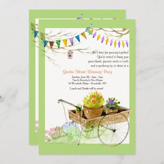 Die Blume startet Einladung (Vorne/Hinten)