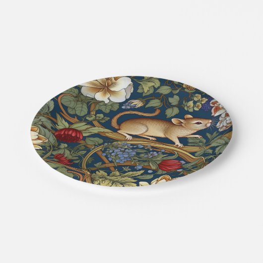 Die Blume und die Maus Jugendstil Pappteller (Schrägansicht)