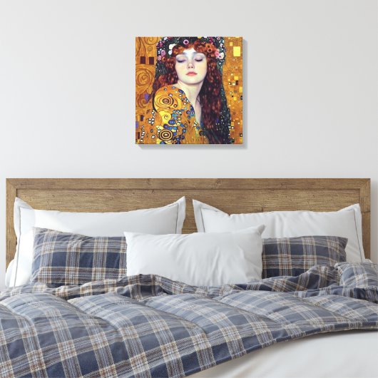 Die Blume Veil Girl Stretched Canvas Print Leinwanddruck (Insitu (Schlafzimmer))