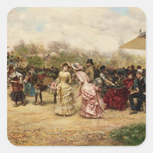 Die Blume Verkäufer, 1883 Quadratischer Aufkleber