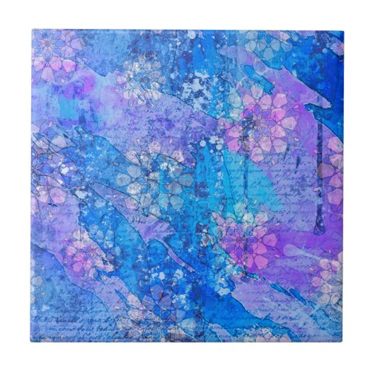 Die Blume wachsen im Sapphire-Teich Fliese (Vorderseite)