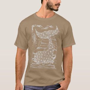 Die Blume Whale Weiß Amp Schwarz Hand gezogen T-Shirt