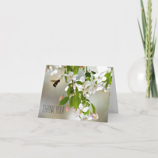 Die Blumen Biene Crabapple Blüten-Blume danken Dankeskarte (Vorderseite)