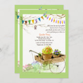 Die Blumen-Wagen-Einladung Einladung (Vorne/Hinten)