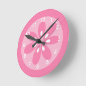 Die Blumen-Wand-Uhr des Mädchens rosa Runde Wanduhr (Winkel)