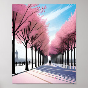 Die blumenbefleckten Felder Poster
