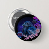 Die Blumengalaxie des Raven | Goth Abzeichen Button (Vorne & Hinten)