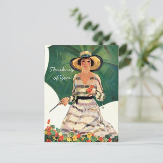 Die Blumengärten denken an Sie Postkarte (Stehend Vorderseite)