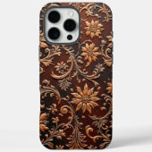 Die, blumengeprägtes Lederdesign Case-Mate iPhone Hülle (Rückseite)