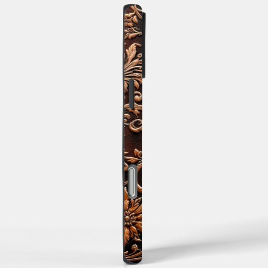 Die, blumengeprägtes Lederdesign Case-Mate iPhone Hülle (Rückseite / Rechts)