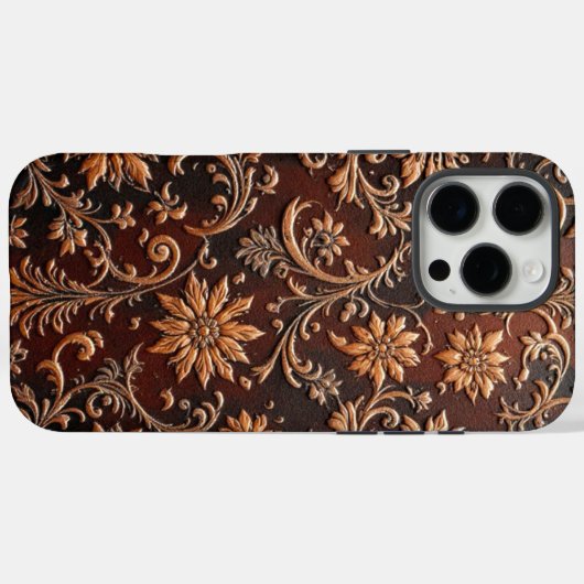 Die, blumengeprägtes Lederdesign Case-Mate iPhone Hülle (Rückseite (Horizontal))