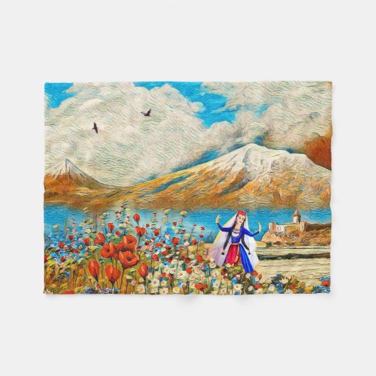 Die Blumenleder Fleece Blanket, klein (Vorderseite (Horizontal))