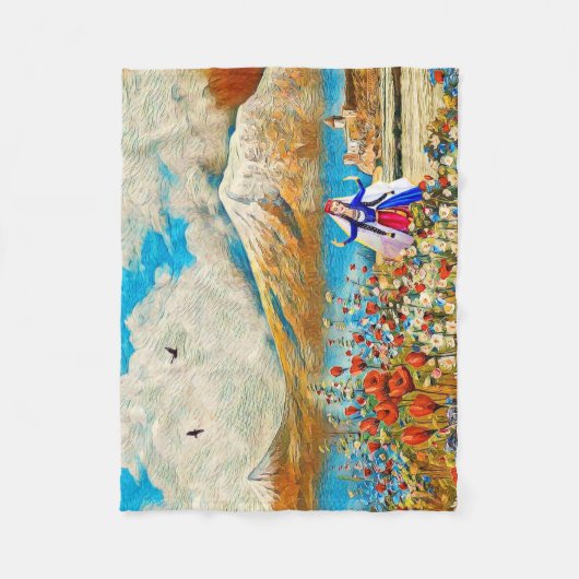 Die Blumenleder Fleece Blanket, klein (Vorderseite)