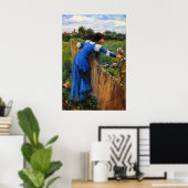 Die Blumenpflückerin von John William Waterhouse Poster (Heimbüro)